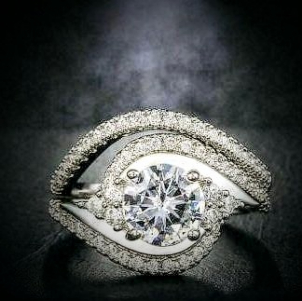Diamond Wedding Ring Set Engagement 925/14K size 6,7,8,9,10 #18